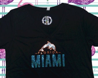 miami dolphins rhinestone shirt