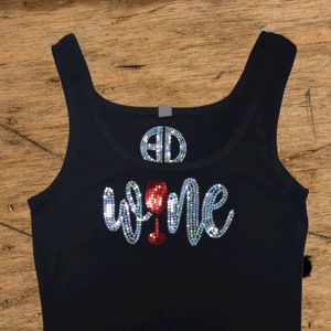 Wine Lover Sequin Shirt for Women Glitter V-Neck Tee, Funny Party Top, Sparkly Girls Night Outfit, Wine Drinkers, Holographic sequin.
