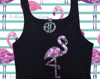 Flamingo Shirt, bling shirt, Flamingo lovers shirt, Pink flamingo shirt, Animal lover shirt, Beach shirt, Summer tank top, Pool party tee