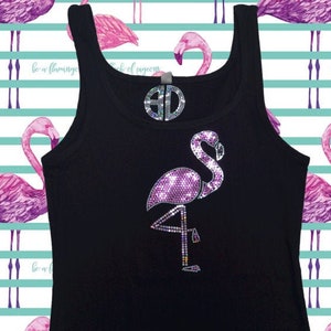 Flamingo Shirt, bling shirt, Flamingo lovers shirt, Pink flamingo shirt, Animal lover shirt, Beach shirt, Summer tank top, Pool party tee