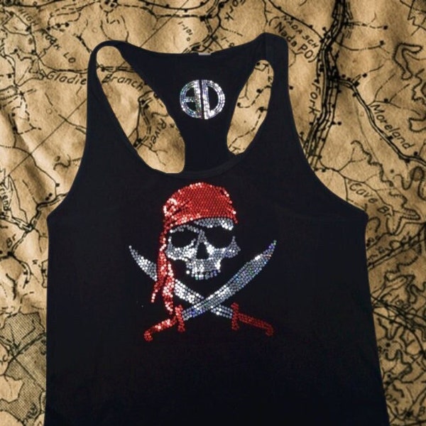Pirate skull Bling shirt, pirates team tee, birthday theme party, sports team, pirate mascot school