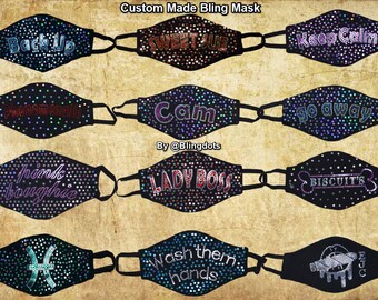 Rhinestone Face Mask Etsy
