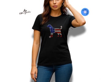 USA Flag Dog Shirt – Bling Sequin Pet Tank Top, Sparkly Fourth of July Dog Outfit, Patriotic Patriotic Pup 4th of July Patriotic Sparkly Tee