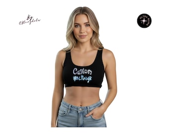 Aangepaste bling crop top in ultra-bling holografische pailletten Veelzijdige en oogverblindende glitter Mode voor artiesten Dansers Barmannen Atleten