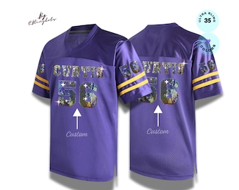 Maglia da calcio personalizzata con brillantini, maglia con brillantini, nome e numero di paillettes personalizzati, maglietta unisex per tifosi, maglia da concerto, uniforme della squadra,