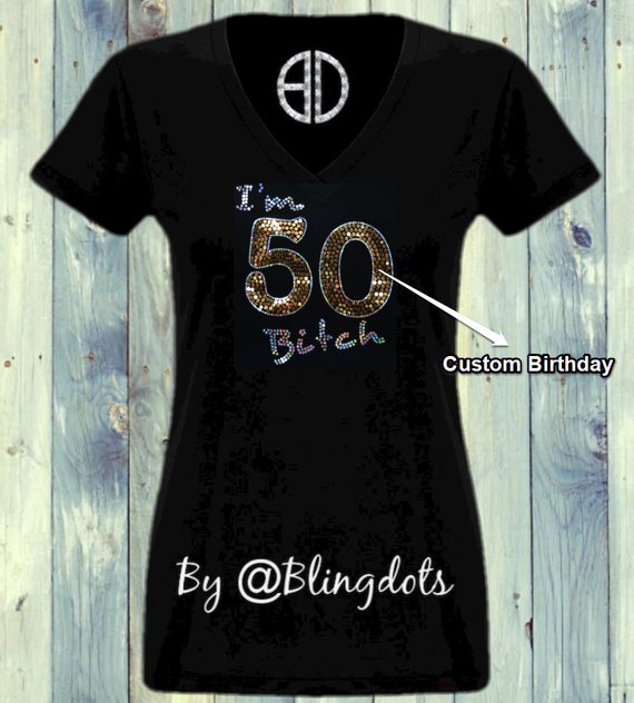 Custom bling birthday shirts Clearance