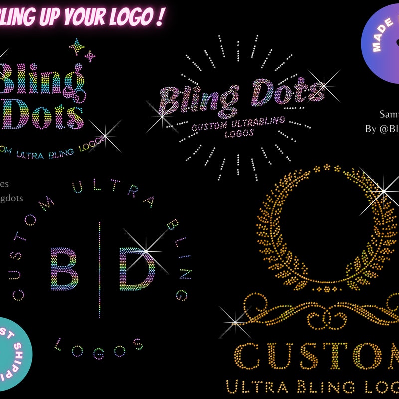 Custom bling iron on decals Etsy.de