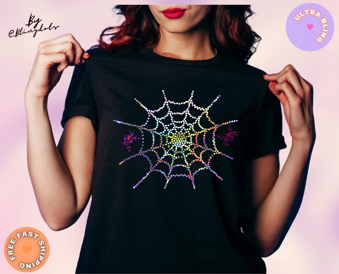 HWY×US/Big Spider Web L/S T-Shirt Halloween Giant House Spider Spider Web All Over Dark