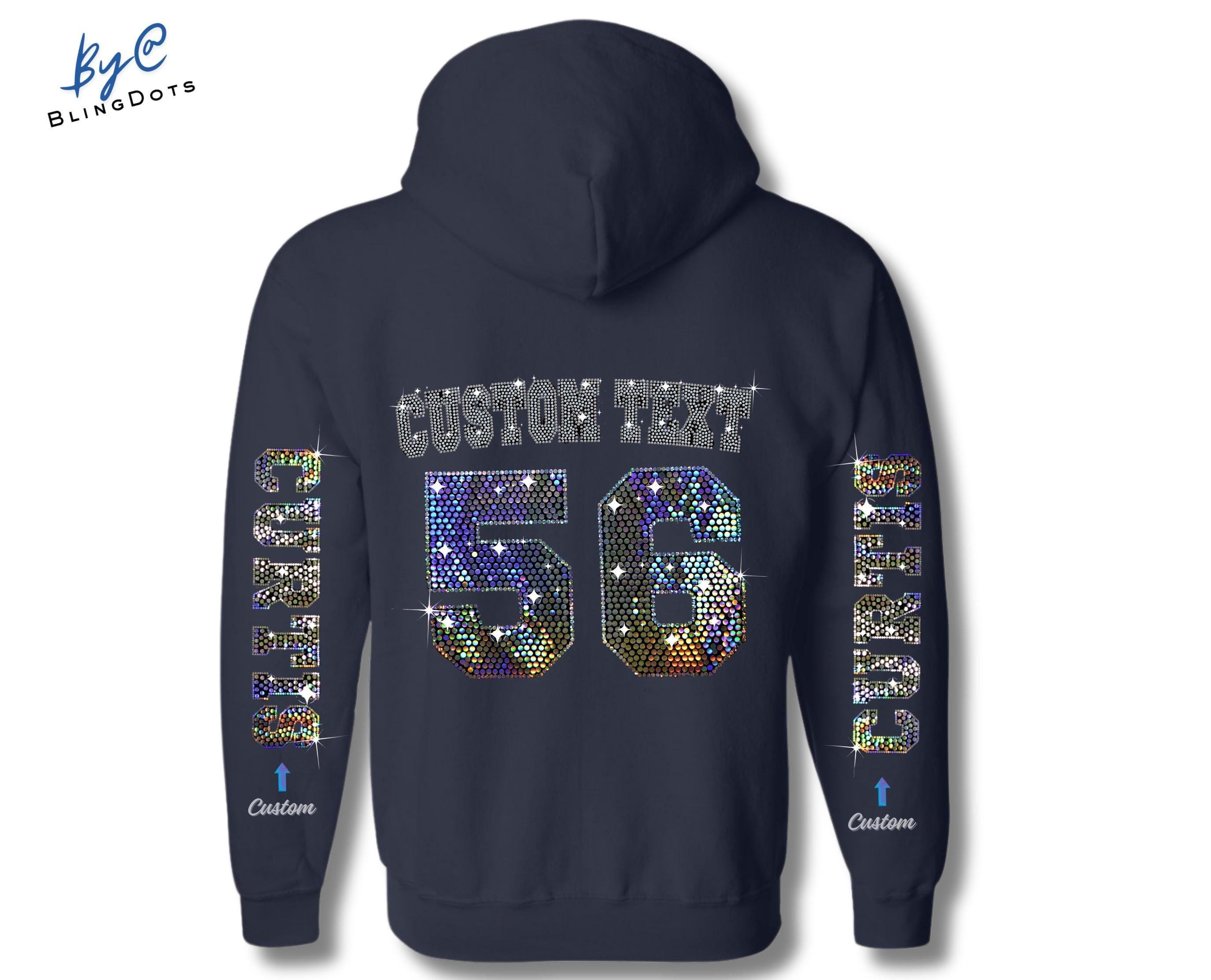 Personalized Bling Zip up Hoodie - Glittery Unisex Sequin Jacket