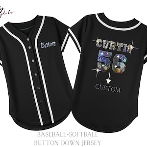 Custom Bling Baseball Jersey, Bling Jersey, custom logo, add Your Name and Number, different colors, Fan shirt Bling, Custom Softball Jersey