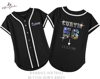 Custom Bling Baseball Jersey, Bling Jersey, custom logo, add Your Name and Number, different colors, Fan shirt Bling, Custom Softball Jersey