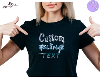 Camiseta en lentejuelas Bling Bling personalizada