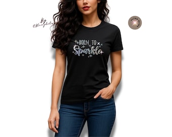 Born to Sparkle Tank Top for Women – Glitter Festival Shirt, Casual Summer Outfit, Sparkly Gift, Boho Sleeveless Tee, gift idea