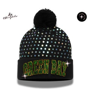 Bling Green Bay Packers Womens NFL Beanie Hat Green Bay Packers 2024 Sideline Women main image 3