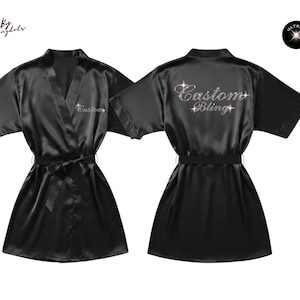 Custom Bling Robes: Personalized robe for Bridal, Spa, Birthdays, Bachelorette Parties, Photoshoots, Prom, sweet 16,Fitness Competition