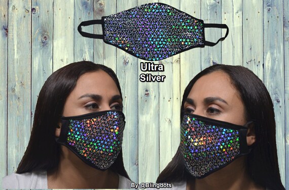 Face Mask Bling Mask Custom Holographic Reflective Etsy