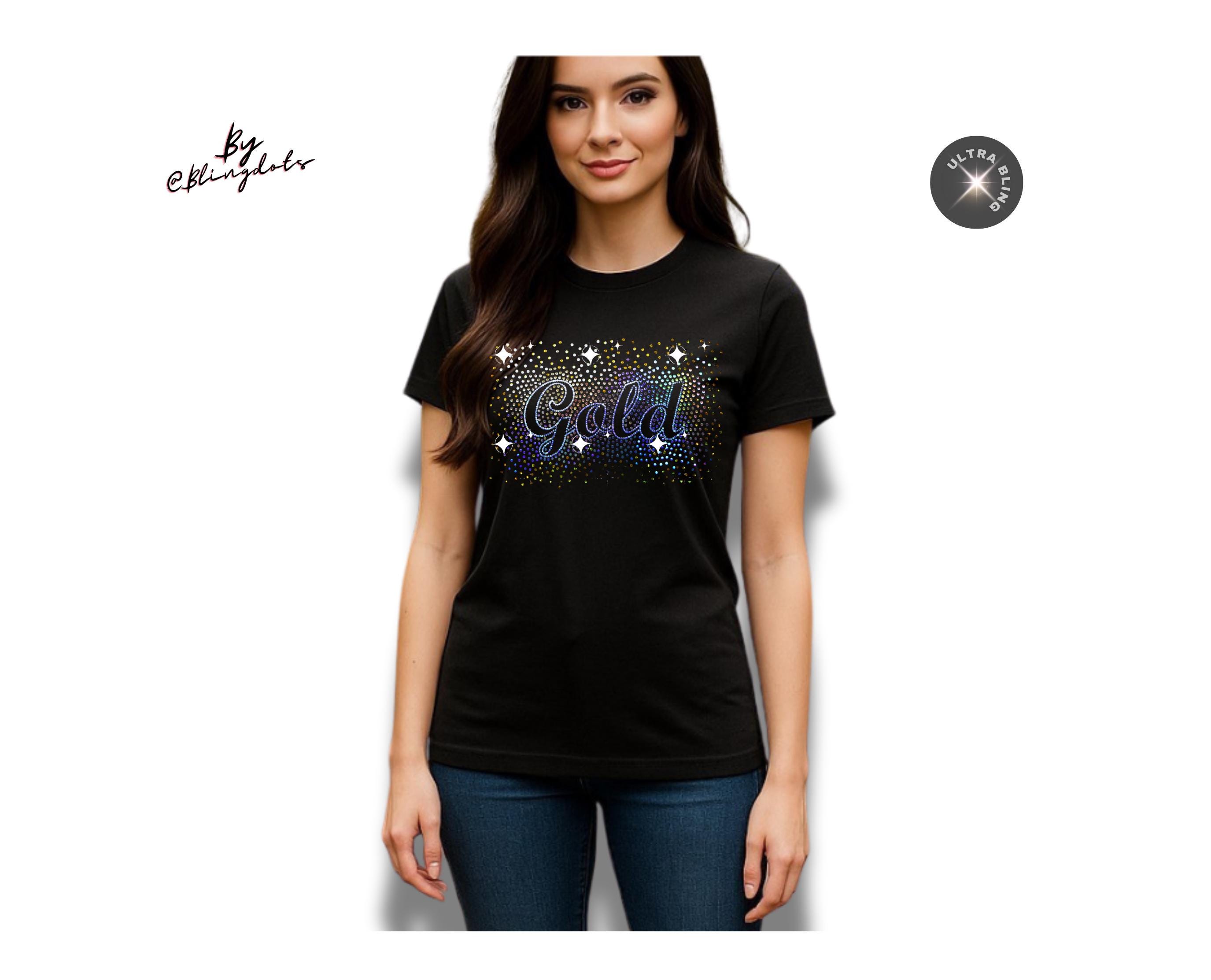 Custom Scattered Bling Lettering Shirt, Personalized Sparkling