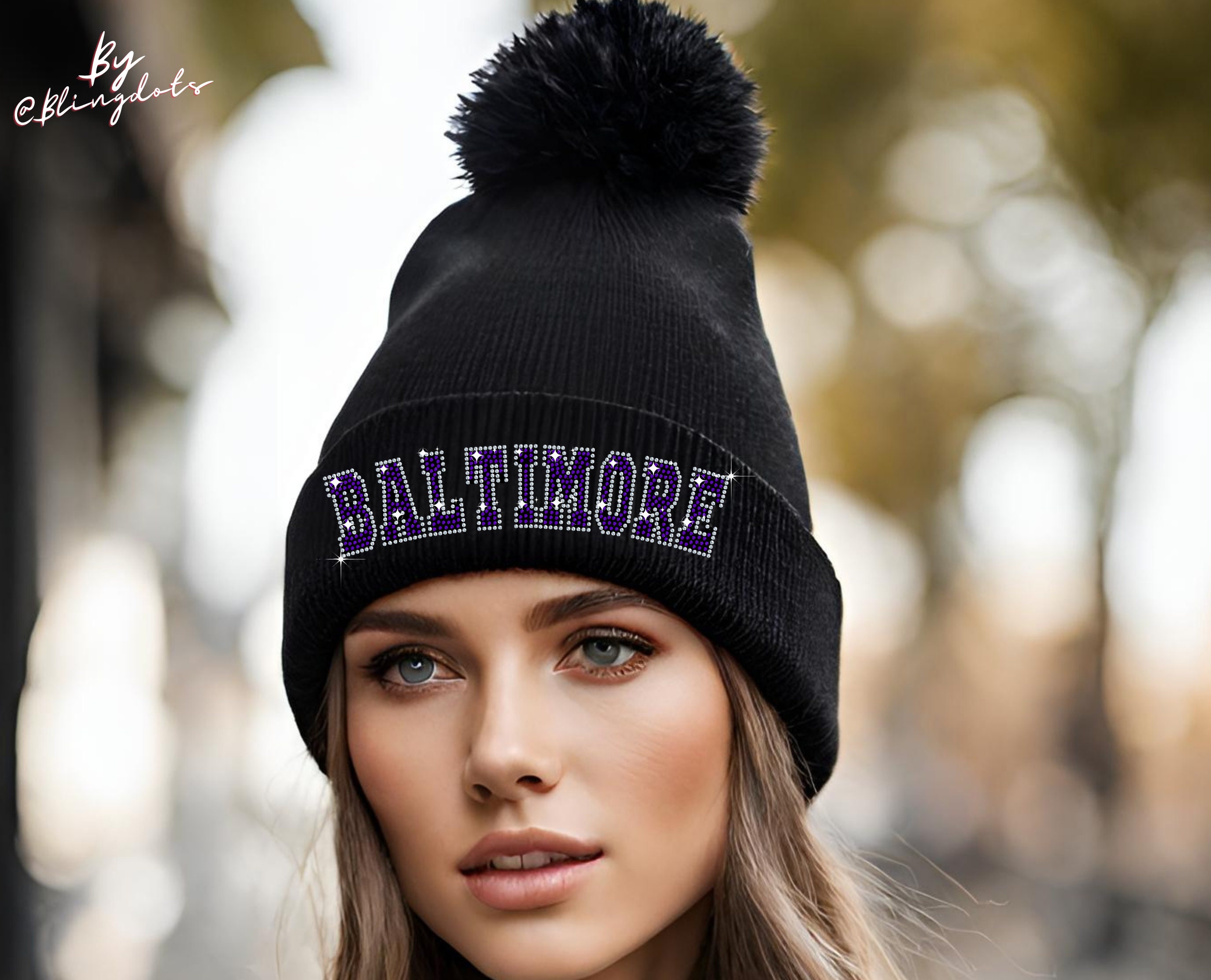 Women's Rhinestone Pom Pom Hat – Emerta