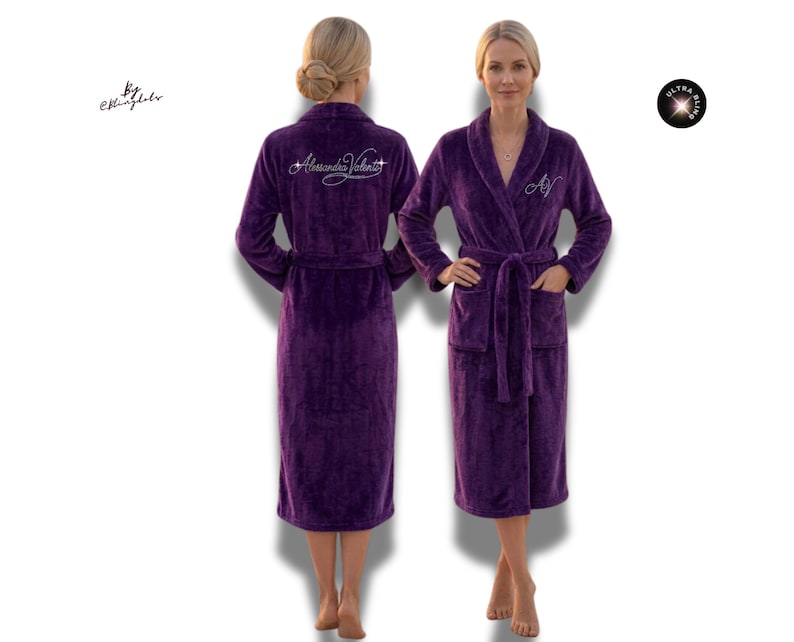 Custom Bling Plush Robe: Personalized Fleece Bathrobe With Ultra ...