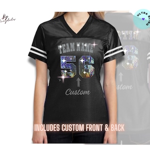 Bling Football Jersey, Custom Football Jersey, personalized Bling Jersey, custom logo, add Your Name and Number, game shirt, Fan Bling shirt