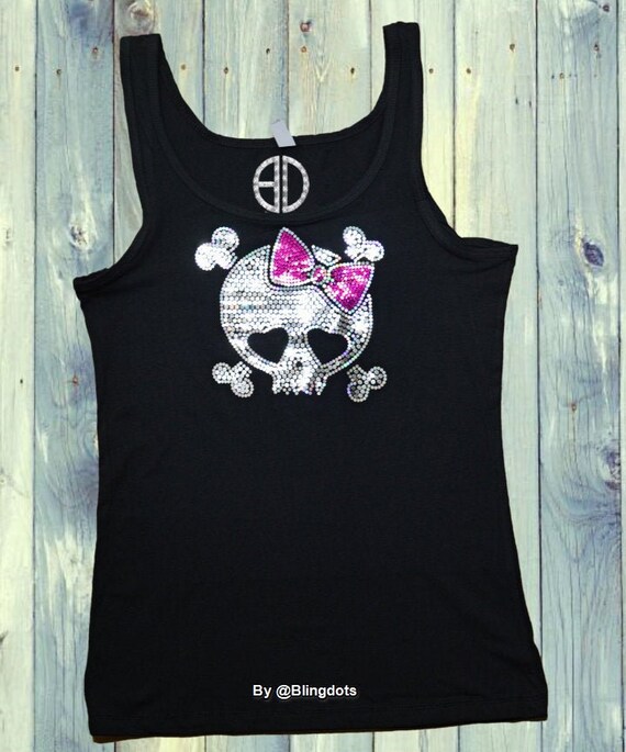 Camisa con calavera y lentejuelas Camiseta sin mangas con lentejuelas Sin pedreria Brillo sexy brillante Etsy Espana