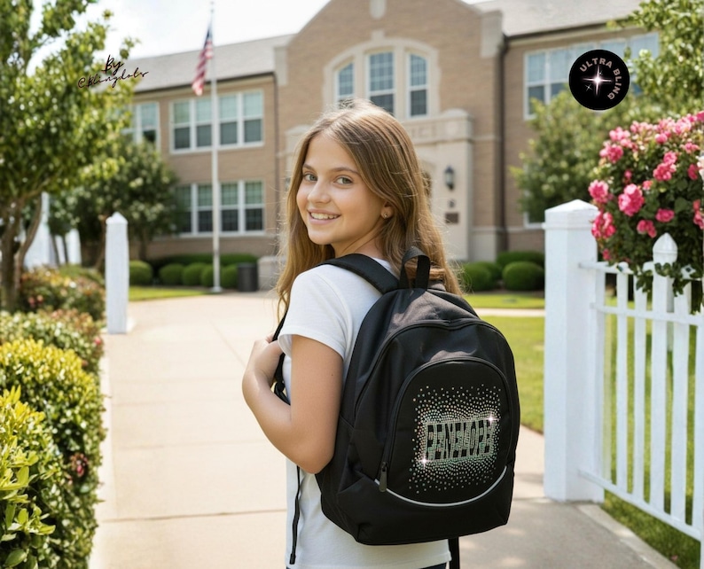 Custom Bling Backpack Scattered Glitter Personalized Cheer Dance ...