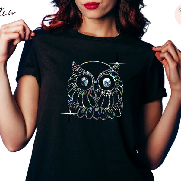 Owl shirt, bling shirt, cool t-shirt, owl gift lover, I love owl shirt, gift for her, funny t-shirt women, cute owl gift, colorful owl