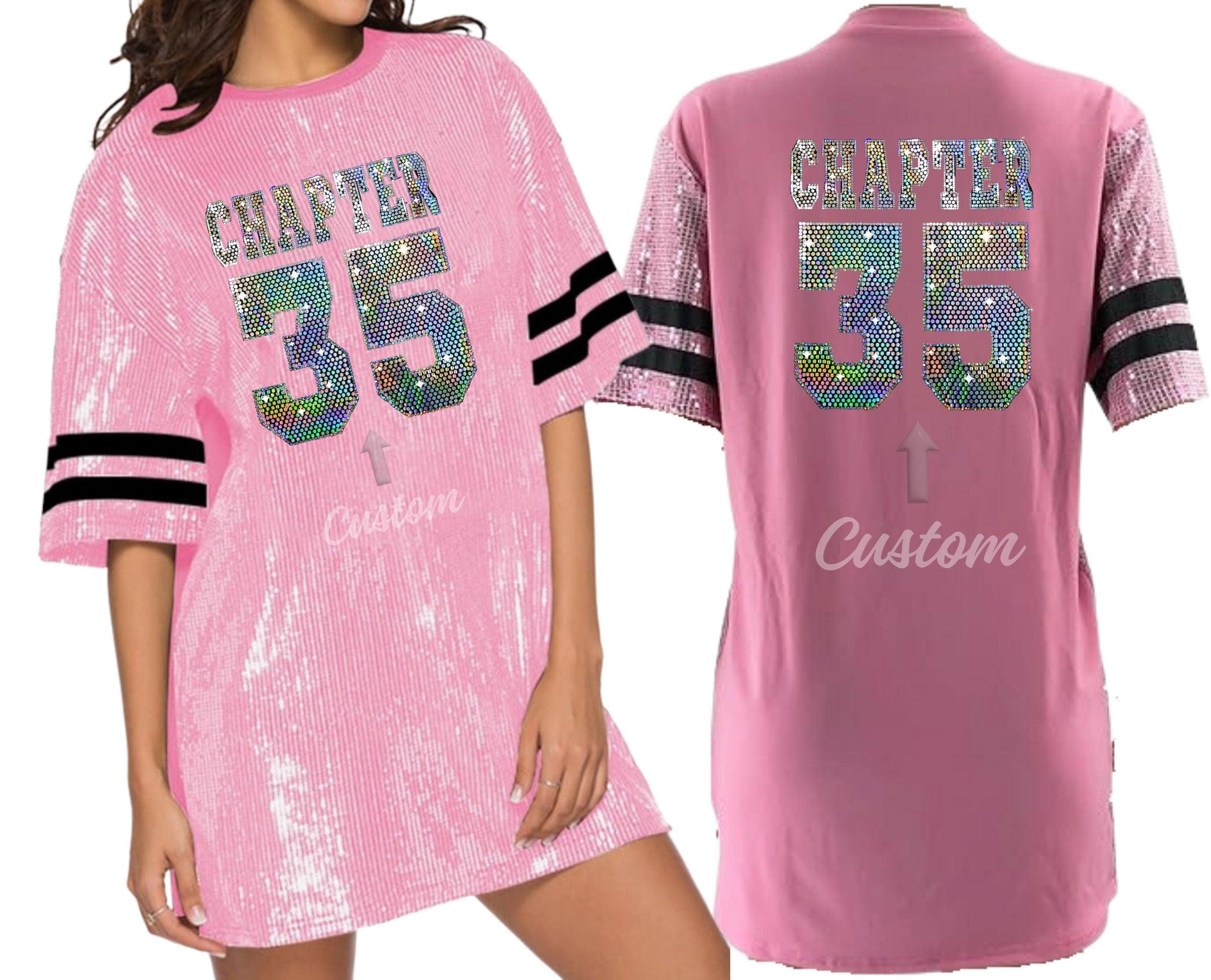Gown Shane Justin Jersey Dress Custom Chapter Birthday Bling Sequins Dress Long Shirt Tunic Bedazzled Personalized Gown Shane Justin Jersey Dress Custom Chapter Birthday Bling Sequins Dress Long Shirt Tunic Bedazzled Personalized