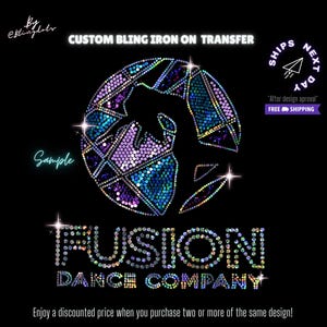 Personalized Bling Iron-On: Custom Sequin Logos, Glitter DTF Hotfix, Dance Company/Team Transfer Decals -  Fast Shipping – Sparkle & Shine