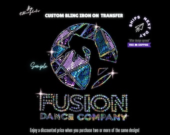 Personalized Bling Iron-On: Custom Sequin Logos, Glitter DTF Hotfix, Dance Company/Team Transfer Decals -  Fast Shipping – Sparkle & Shine