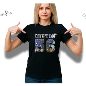Custom Name and Number Bling Shirt – Personalized Team Jersey Tee  Birthday Gift  Sports concert Matching Outfit Fast Shipping sequins tank