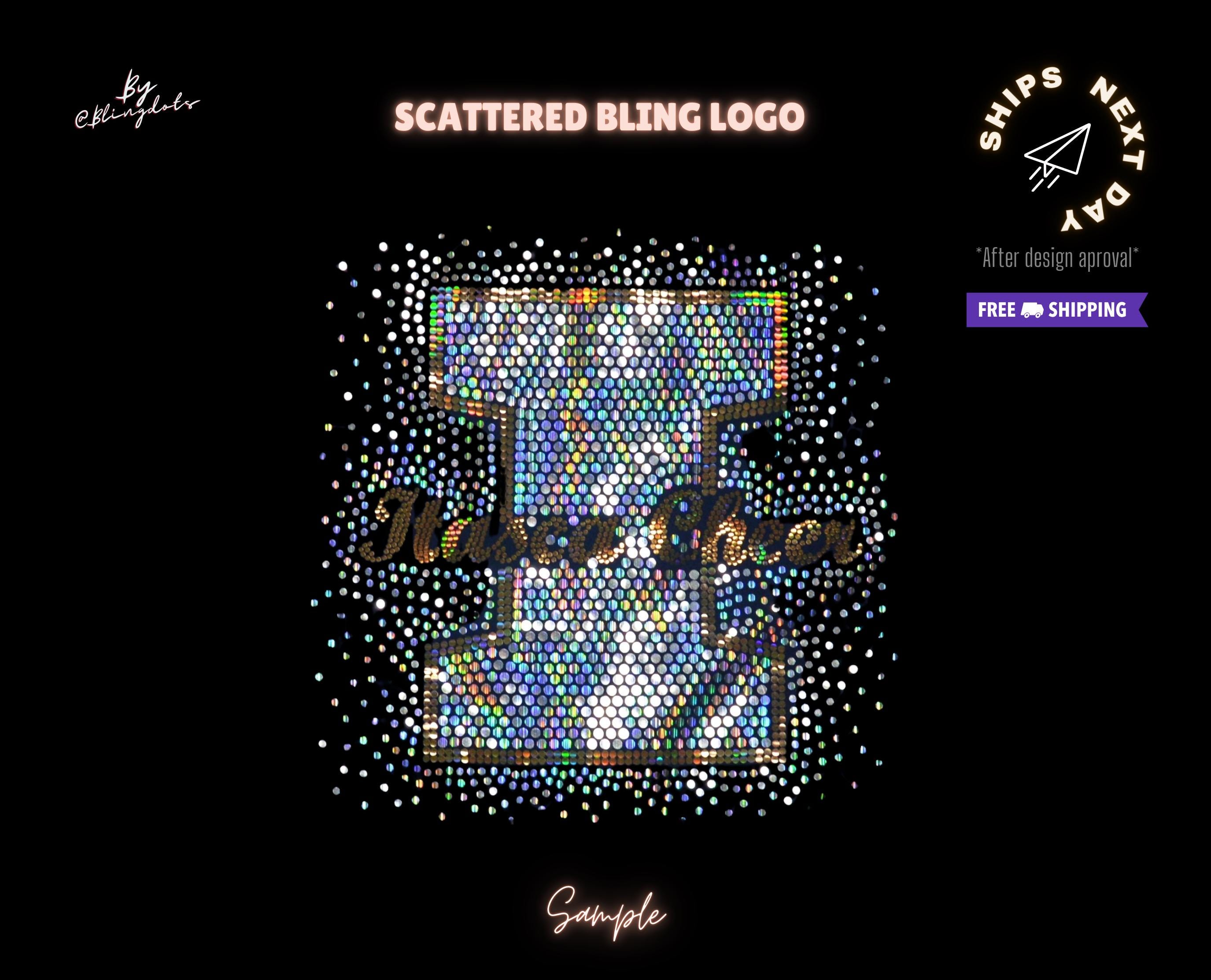 Custom Scattered Bling Logo Iron on Transfer | Personalized 