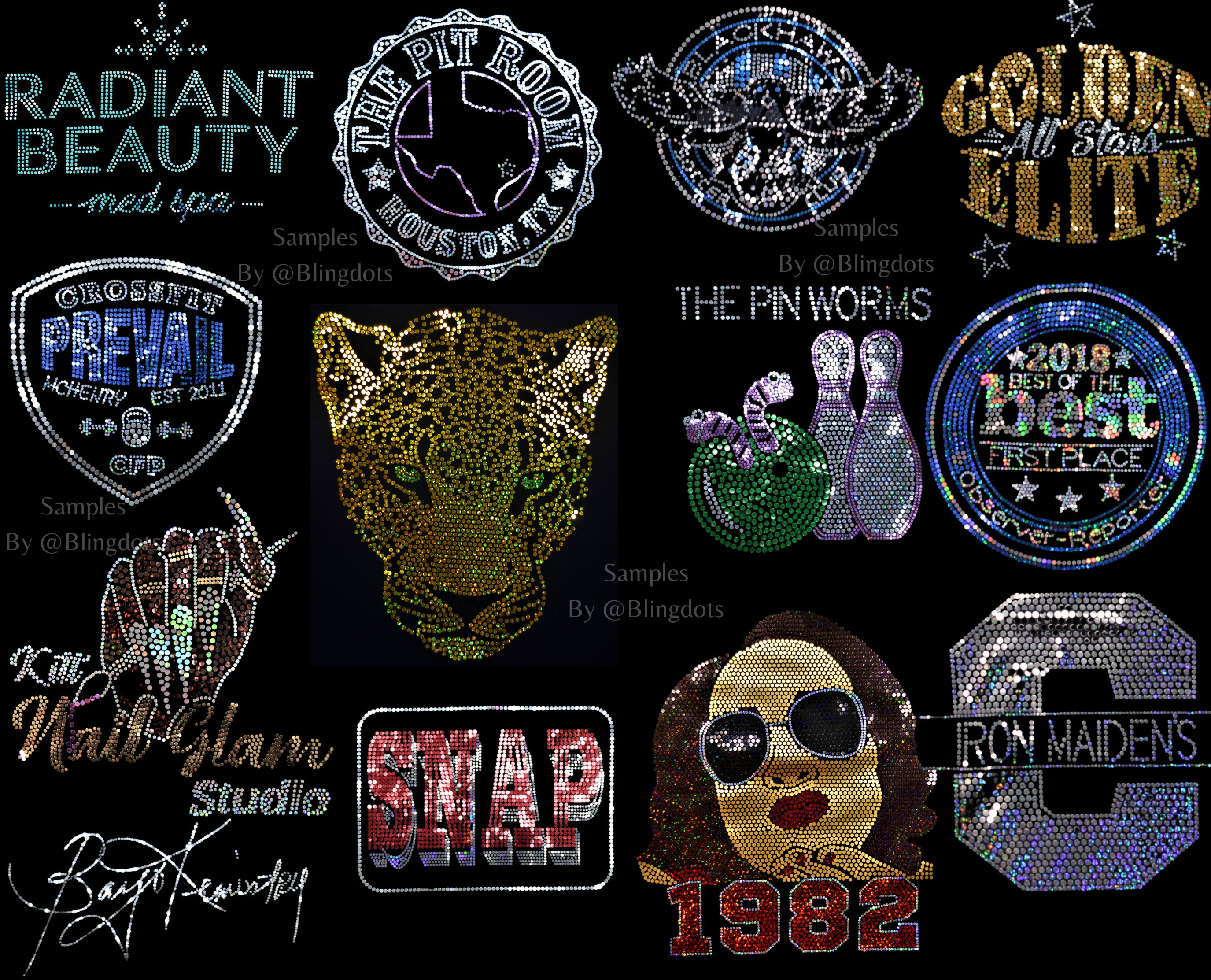 Custom-designed Bling Logo on the Front and Back of the Shirt 