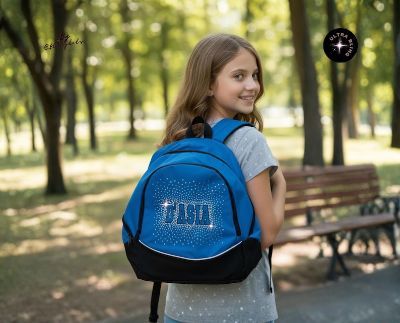 Custom Bling Backpack Scattered Glitter Personalized Cheer Dance ...