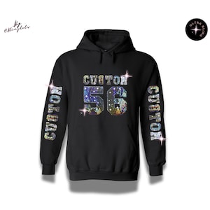 Custom Bling Sequin Pullover Hoodie - Glittery Unisex jacket with Personalized Logo, Team Text - Company Logo - Add Sparkle to Your Outfit