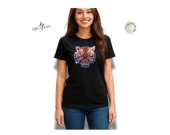 Tiger shirt, bling shirt, Lion lovers, Animal lovers gift, wildlife tee, animal shirt, African lion tshirt, Animal face prints