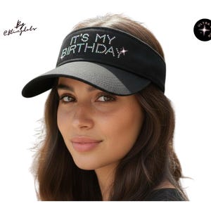 it's my Birthday bling Visor Sequins Sparkly glitter cap