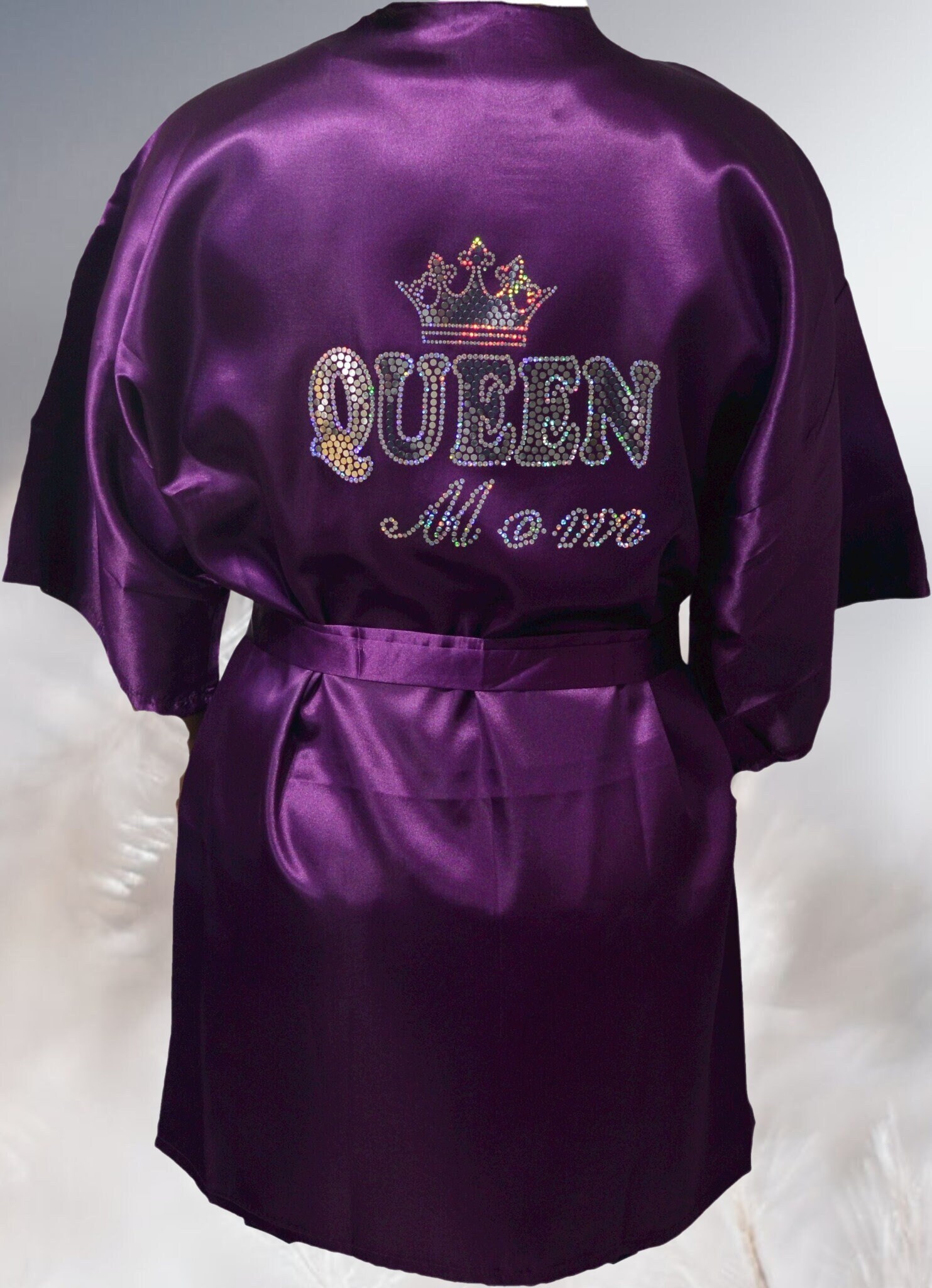 Queen Mom Bling Satin Robe Mother's Day Gift Glitter No - Etsy