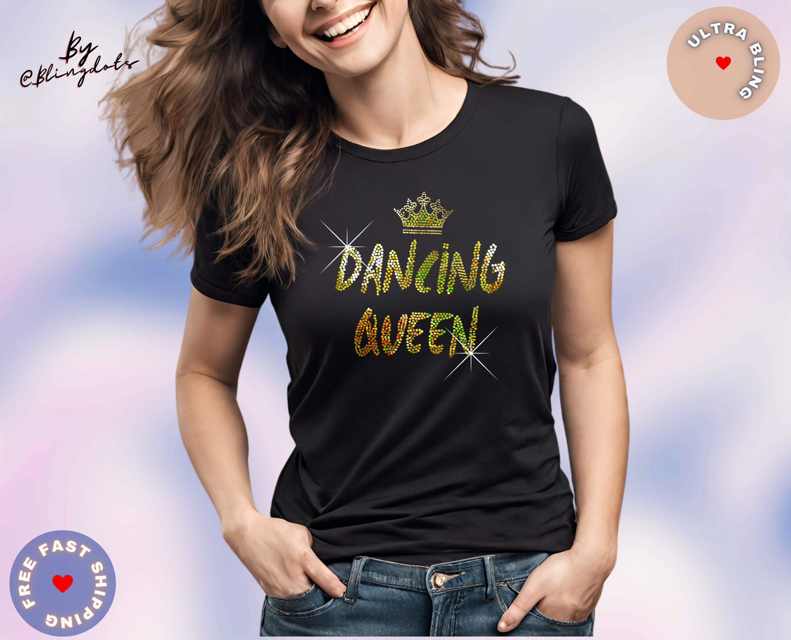 Abba Dancing Queen Sparkly Tshirt - Etsy UK