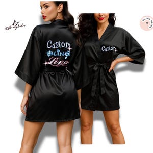 Custom Bling Robes: Personalized robe for Bridal, Spa, Birthdays, Bachelorette Parties, Photoshoots, Prom, sweet 16,Fitness Competition
