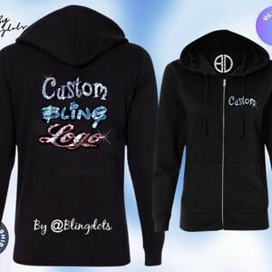 90 Logo Glitter Light Zip Hoodie【9090girl】 – YZ