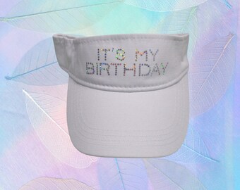 It's My Birthday Visor Caps for Women Men Summer Sun Visor Hat w 並行輸入品 it\u0027s my Birthday bling Visor Sequins Sparkly glitter cap