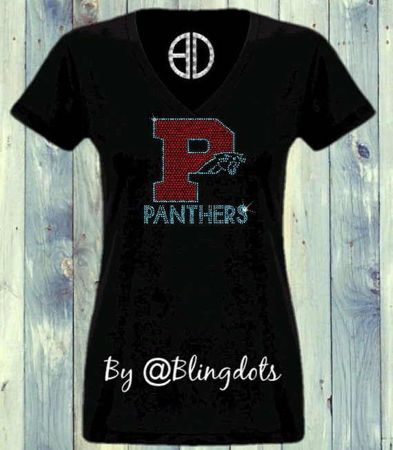 Panthers Bling Shirt Tank Top Sequins 