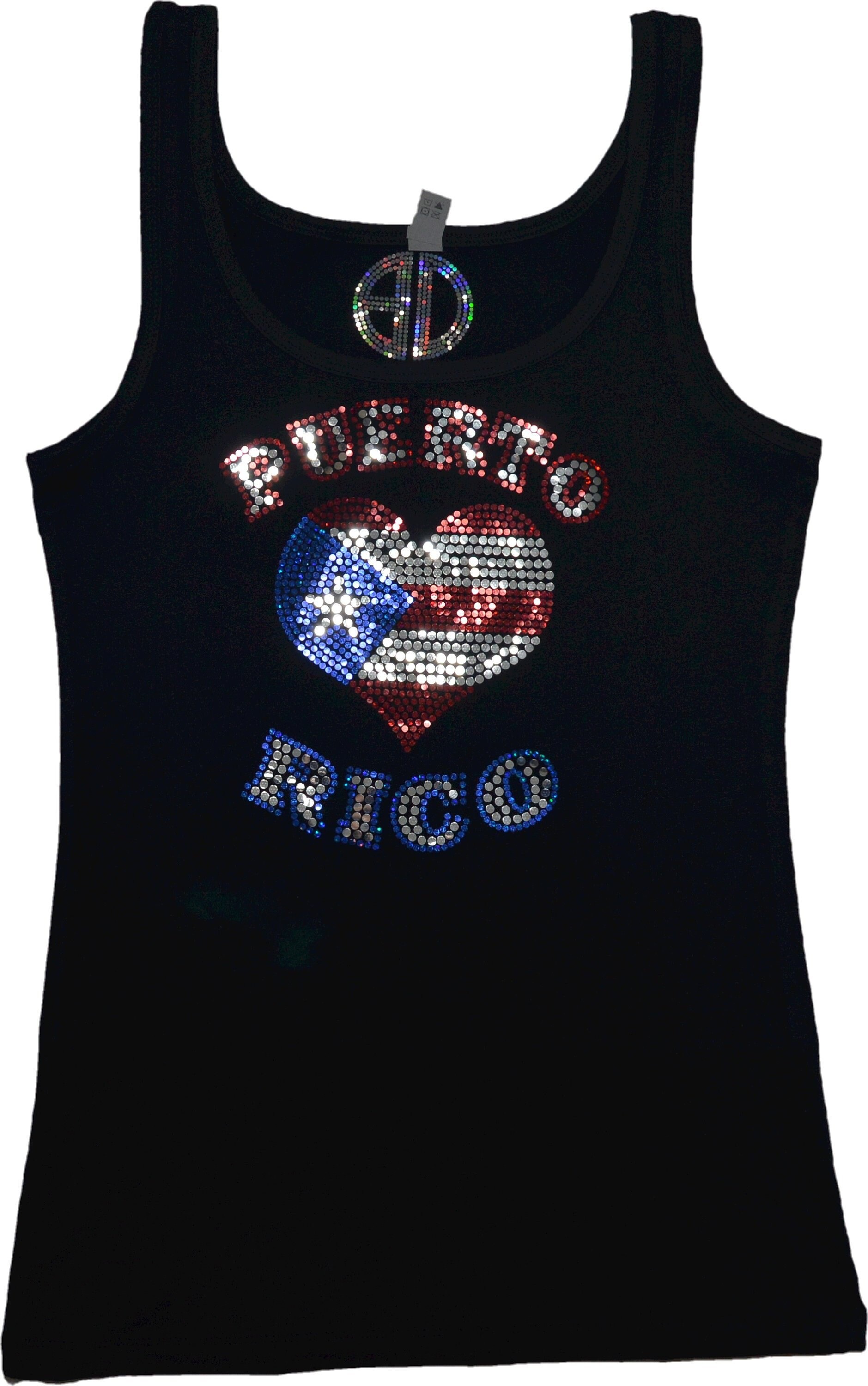 I love Puerto Rico bling tank top 