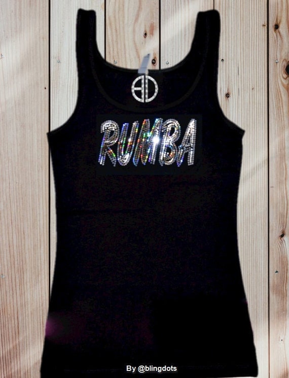Rumba Fit Bling tank top Sequins dance workout glitter shirt