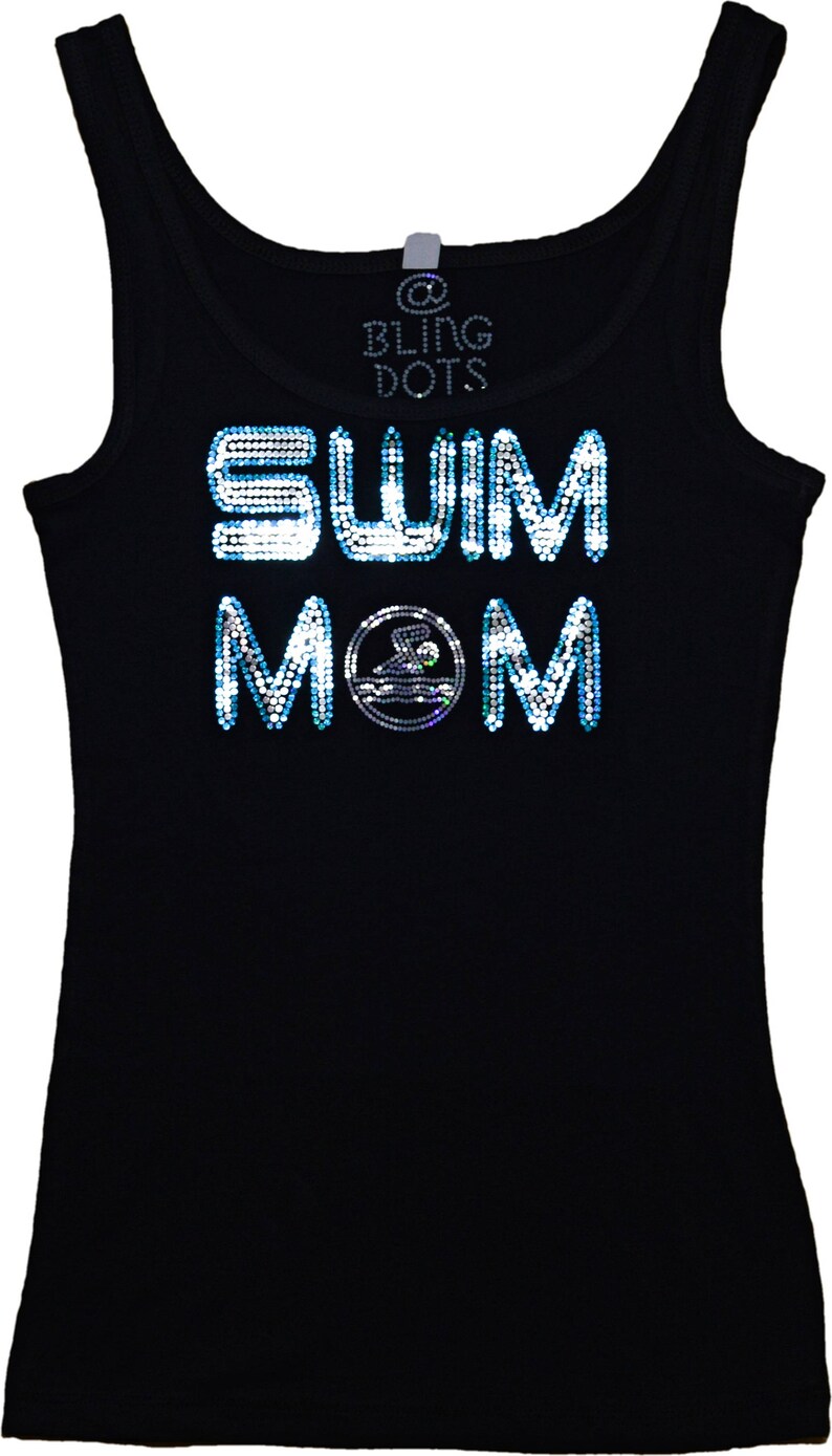Swimming Swim Mom BLING Shirt Sequins Tank Top No Rhinestones Etsy