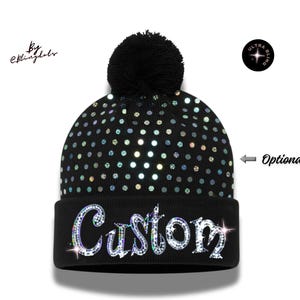 Beaded Black Beanie - Etsy display picture 1