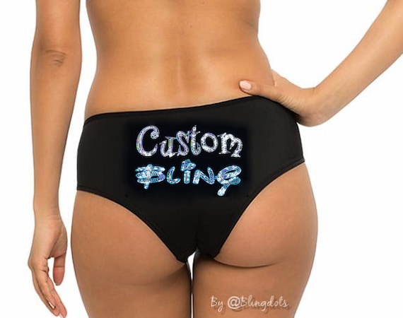 Personalized Booty Shorts Custom Panties, Bling Panties, Bling Customized  Womens Underwear, Sexy Underwear, Custom Text/logo/image, Gift -  Canada