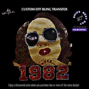 Custom Bling Iron On Transfer Personalize Decal Hot Fix DTF Company bling Logo Team event glitter Hotfix Sequin Applique Sparkle Motif