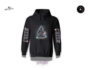 Custom Bling Hoodie Personalized Sequin Sweatshirt Custom Text Hoodie Glitter Monogram Logo Team Apparel Company Event Sparkly Pullover Gift